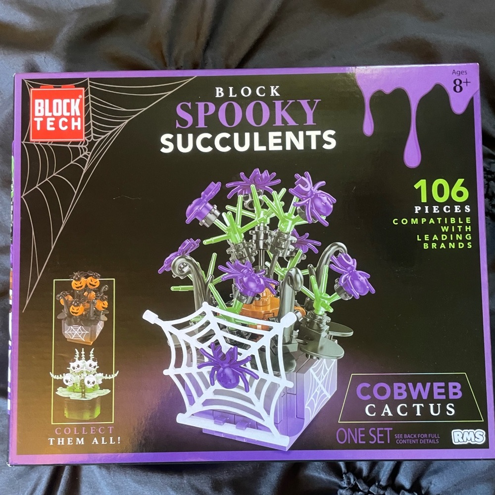 NWT NIB BlockTech Spooky Succulents Cobweb Cactus
